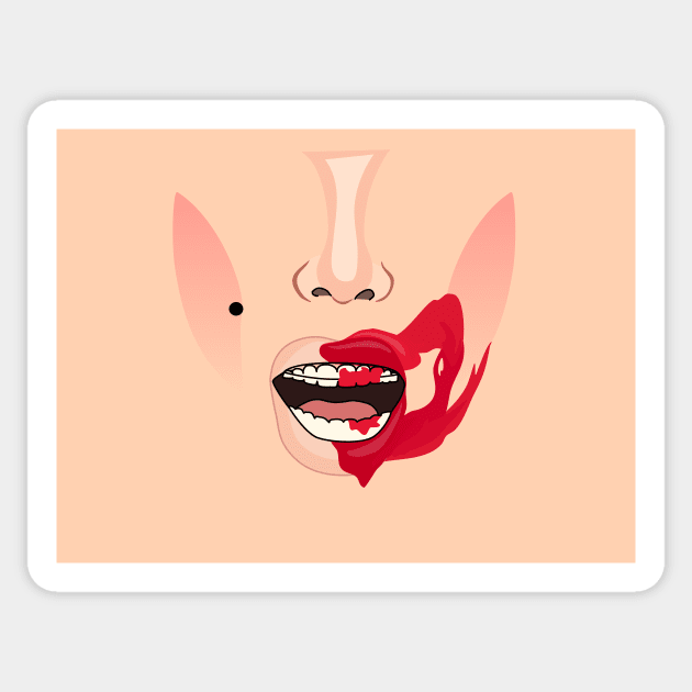 Alaska Makeup Mouth Sticker by Jakmalone